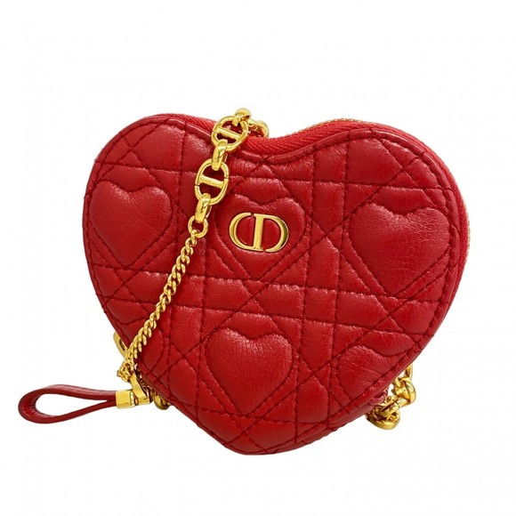 Christian Dior Cannage Leather Shoulder Bag, Red, Women's - Picture 1 of 7